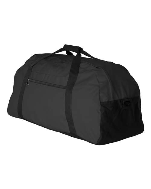 Augusta Sportswear 1703 Large Ripstop Duffel Bag - Black/ Black - side