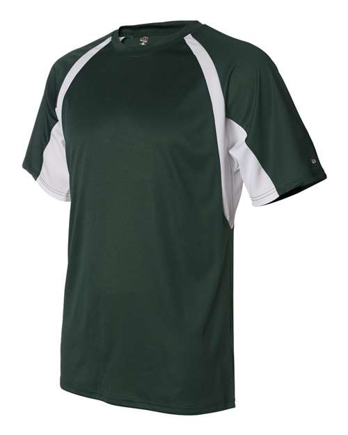 Badger 4144 Men's B-Core Hook T-Shirt - Forest/ White - side