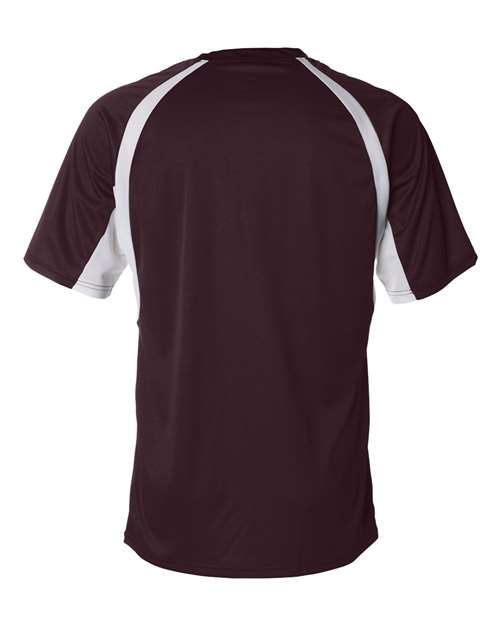 Badger 4144 Men's B-Core Hook T-Shirt - Maroon/ White - back