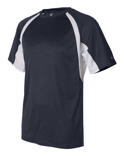 Badger 4144 Men's B-Core Hook T-Shirt - Navy/ White - side