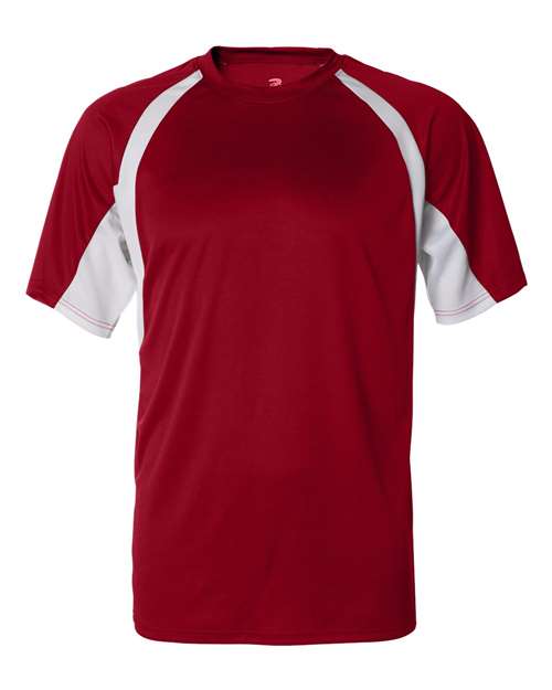 Badger 4144 Men's B-Core Hook T-Shirt - Red/ White - front