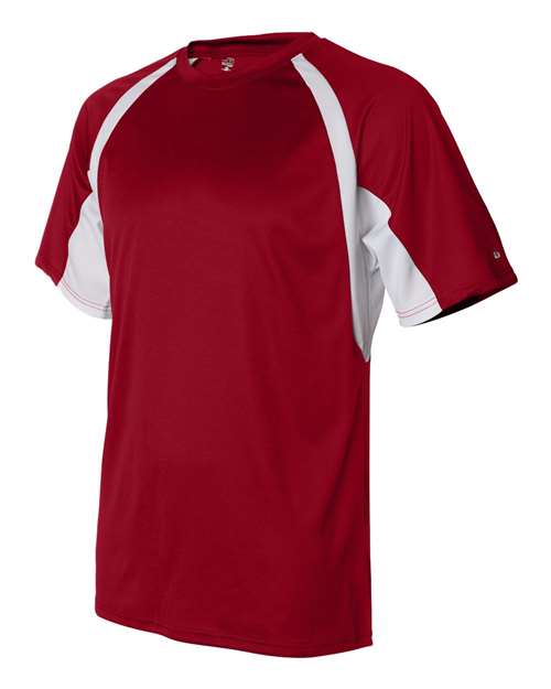 Badger 4144 Men's B-Core Hook T-Shirt - Red/ White - side