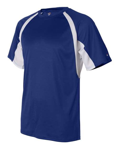 Badger 4144 Men's B-Core Hook T-Shirt - Royal/ White - side