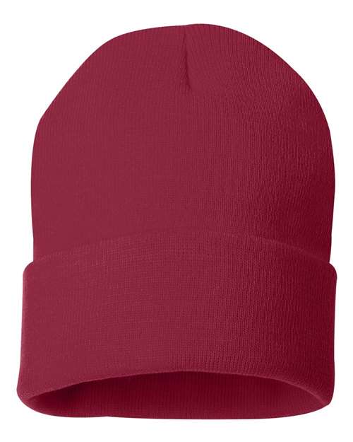 Sportsman SP12 12" Solid Cuffed Beanie - Cardinal - back