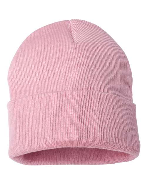 Sportsman SP12 12" Solid Cuffed Beanie - Pink - back