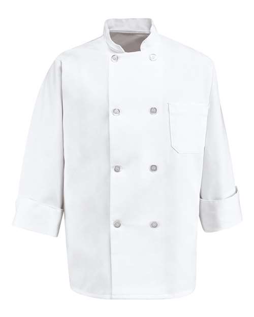 Chef Designs 0403 Eight Pearl Button Chef Coat - White - front