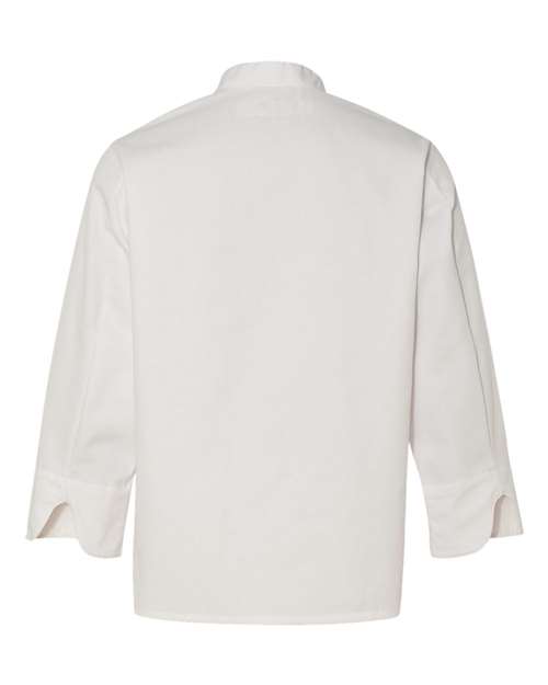 Chef Designs 0413 Eight Pearl Button Chef Coat with Thermometer Pocket - White - back