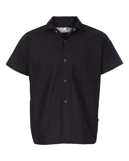 Chef Designs 5020 Poplin Cook Shirt with Gripper Closures - Black - front