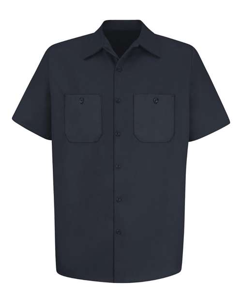 Red Kap SC40 Men's Cotton Short Sleeve Uniform Shirt - Dark Navy - front