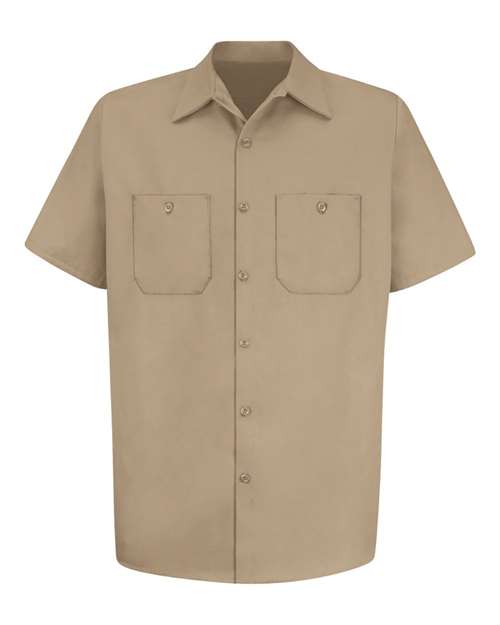 Red Kap SC40 Men's Cotton Short Sleeve Uniform Shirt - Khaki - front