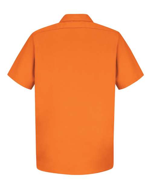 Red Kap SC40 Men's Cotton Short Sleeve Uniform Shirt - Orange - back
