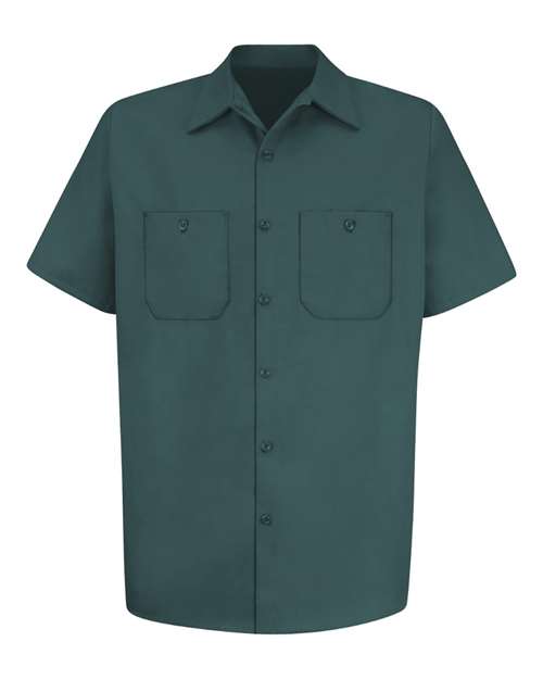 Red Kap SC40 Men's Cotton Short Sleeve Uniform Shirt - Spruce Green - front