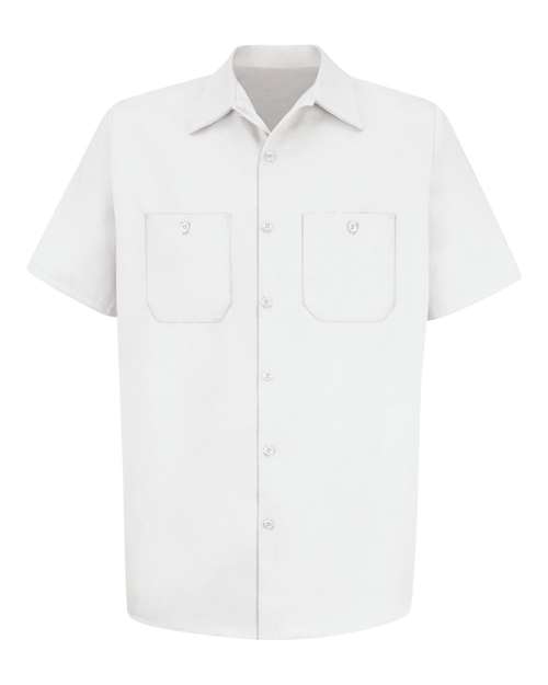 Red Kap SC40 Men's Cotton Short Sleeve Uniform Shirt - White - front