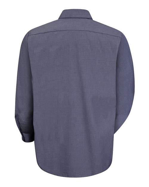 Red Kap SP10 Men's Premium Long Sleeve Work Shirt - EX-Blue/ Charcoal - back