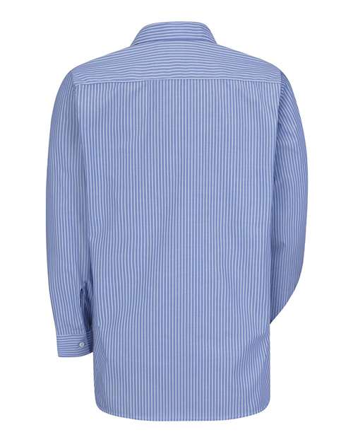 Red Kap SP10 Men's Premium Long Sleeve Work Shirt - BW-GM Blue/ White - back