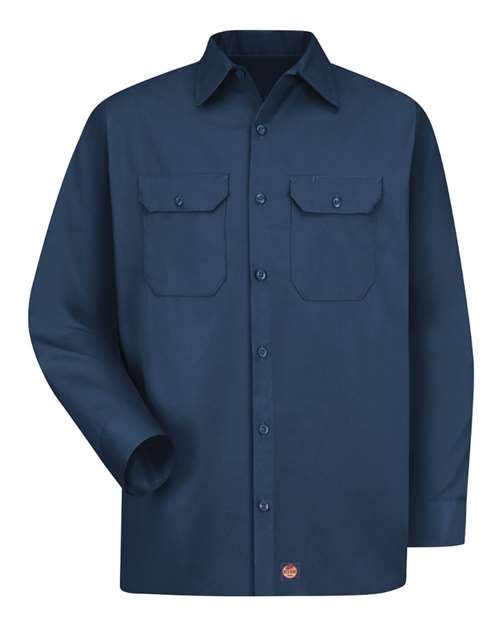 Red Kap ST52 Men's Utility Long Sleeve Work Shirt - Navy - front
