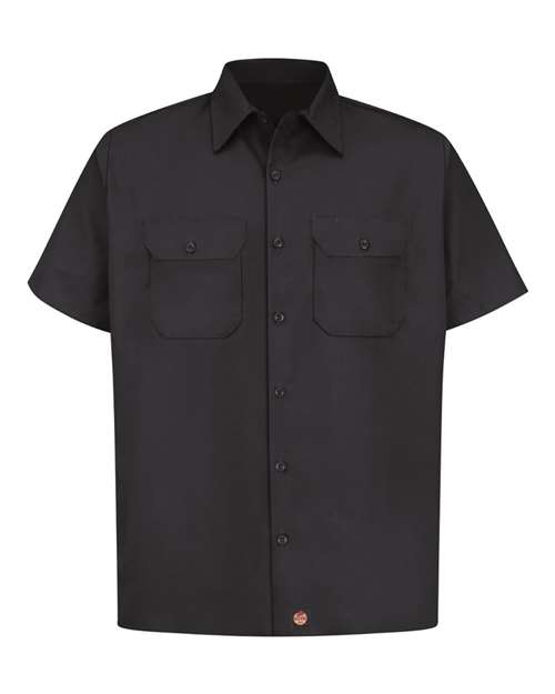 Red Kap ST62 Men's Utility Short Sleeve Work Shirt - Black - front