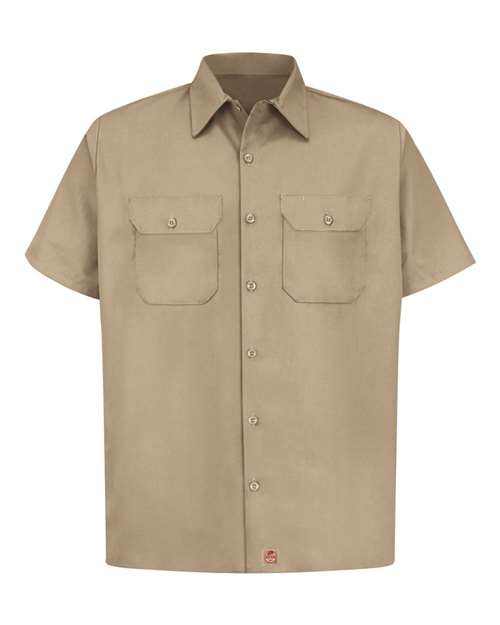 Red Kap ST62 Men's Utility Short Sleeve Work Shirt - Khaki - front