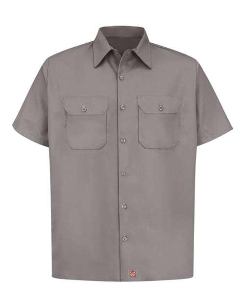 Red Kap ST62 Men's Utility Short Sleeve Work Shirt - Silver Grey - front
