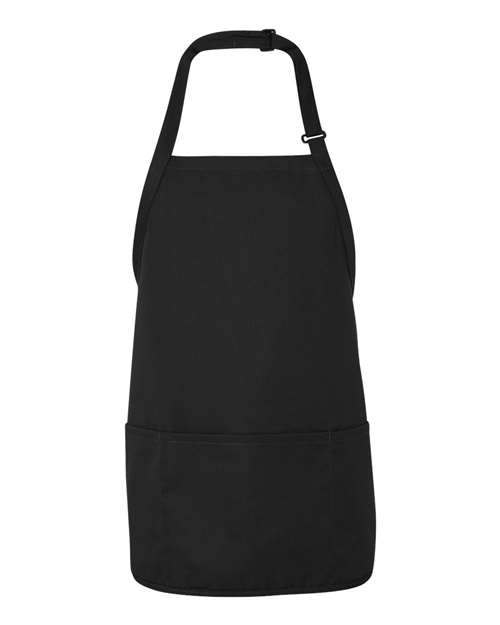 Chef Designs TT32 Short Premium Bib Apron - Black - front