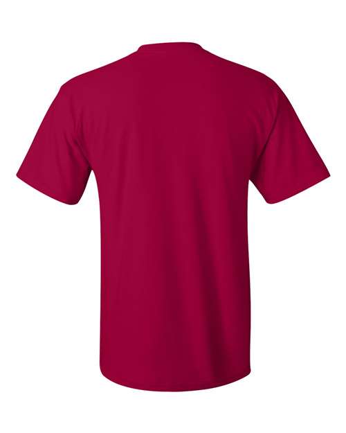 Hanes 5590 Unisex Authentic Pocket T-Shirt - Deep Red - back