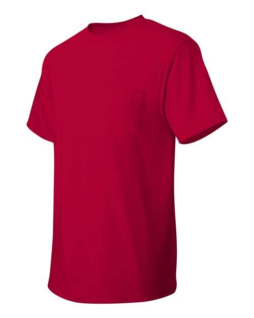 Hanes 5590 Unisex Authentic Pocket T-Shirt - Deep Red - side