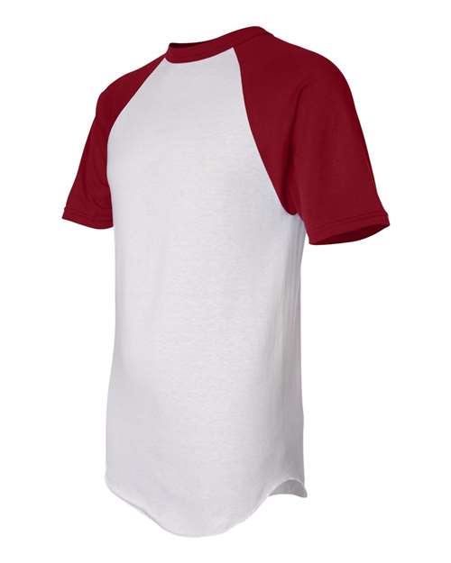Augusta Sportswear 423 Unisex Raglan Baseball Jersey - White/ Red - side