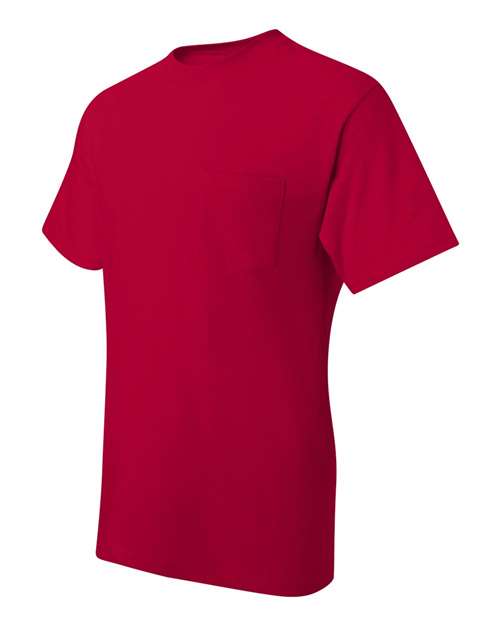 Hanes 5190 Unisex Beefy-T® Pocket T-Shirt - Deep Red - side
