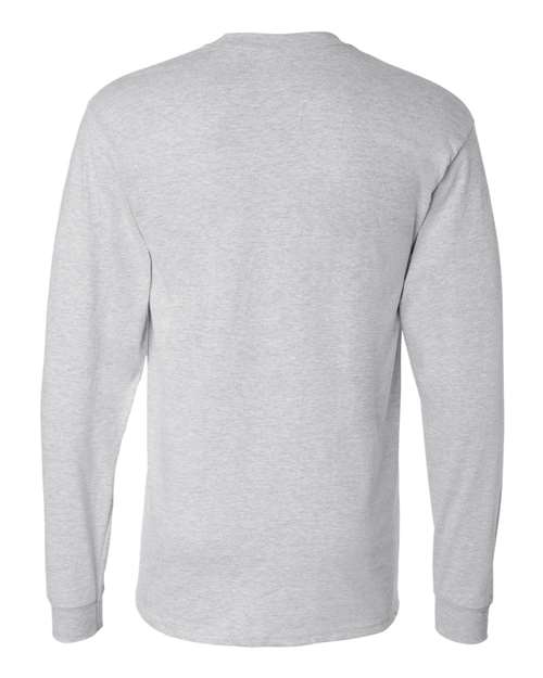 Hanes 5186 Unisex Beefy-T® Long Sleeve T-Shirt - Ash - back