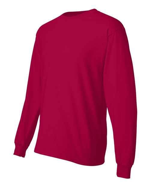 Hanes 5186 Unisex Beefy-T® Long Sleeve T-Shirt - Deep Red - side