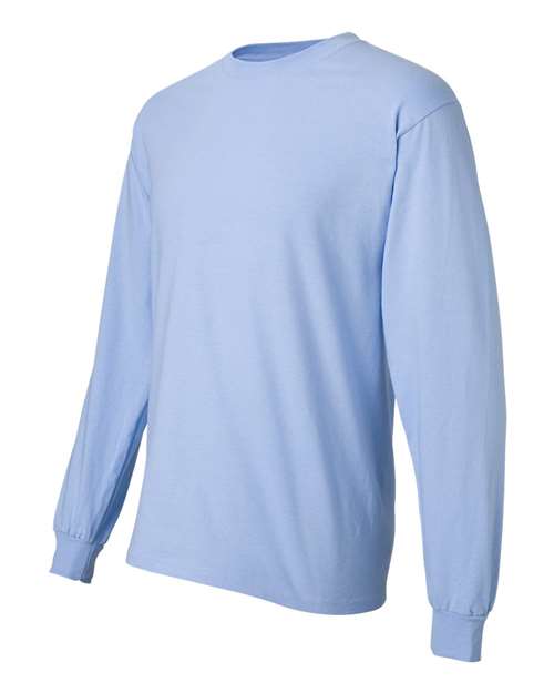 Hanes 5186 Unisex Beefy-T® Long Sleeve T-Shirt - Light Blue - side