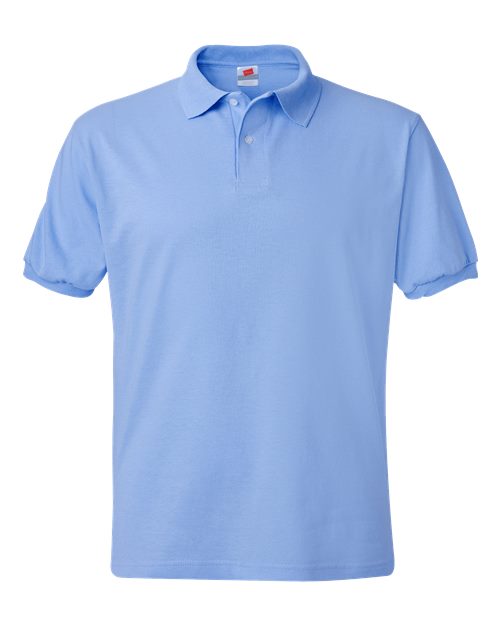 Hanes 054X Unisex EcoSmart® Jersey Polo - Light Blue - front