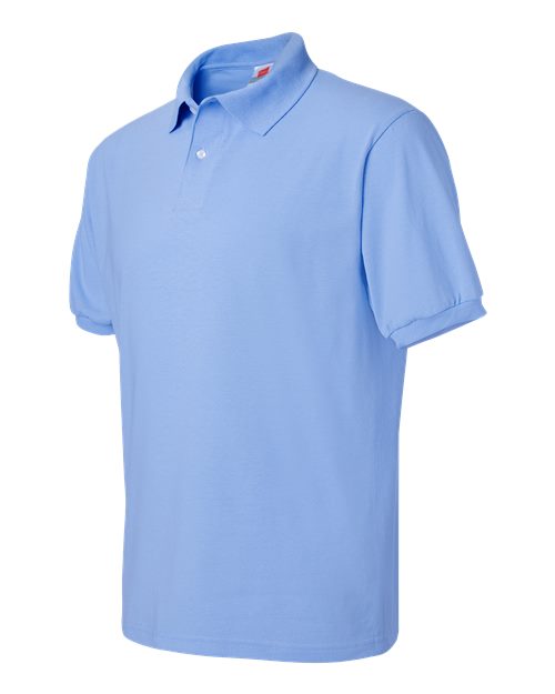 Hanes 054X Unisex EcoSmart® Jersey Polo - Light Blue - side