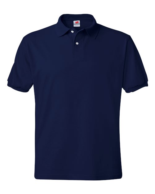 Hanes 054X Unisex EcoSmart® Jersey Polo - Navy - front