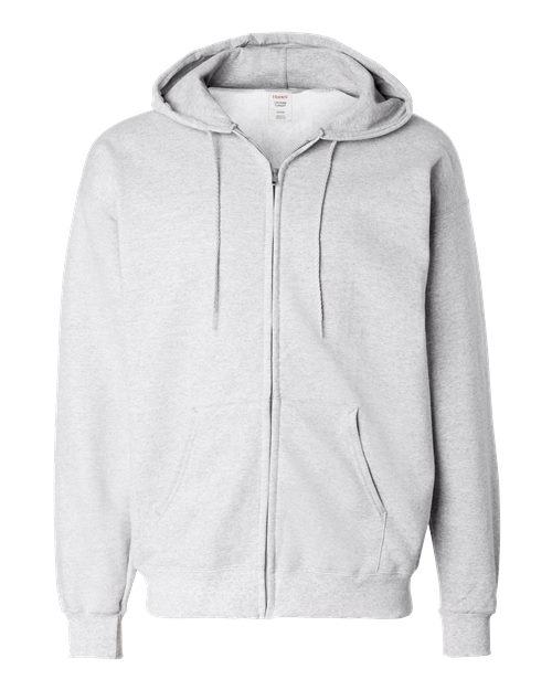 Hanes F280 Unisex Ultimate Cotton® Full-Zip Hooded Sweatshirt - Ash - front