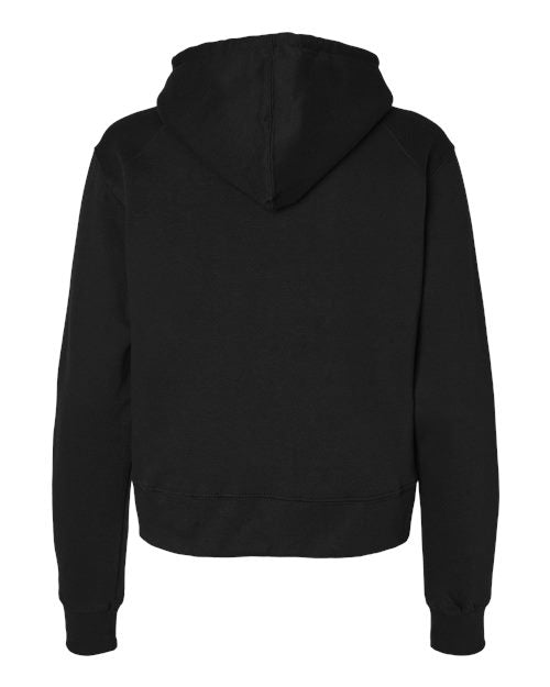 Badger 1261 Women's Crop Hooded Sweatshirt - Black - back