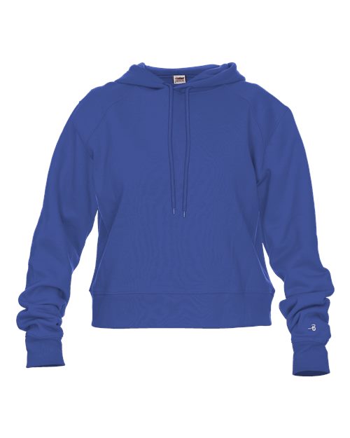 Badger 1261 Women's Crop Hooded Sweatshirt - Royal - front