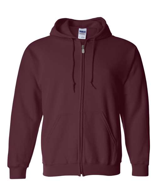 Gildan 18600 Unisex Heavy Blend™ Full-Zip Hooded Sweatshirt - Maroon - front
