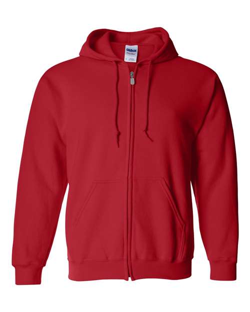 Gildan 18600 Unisex Heavy Blend™ Full-Zip Hooded Sweatshirt - Red - front