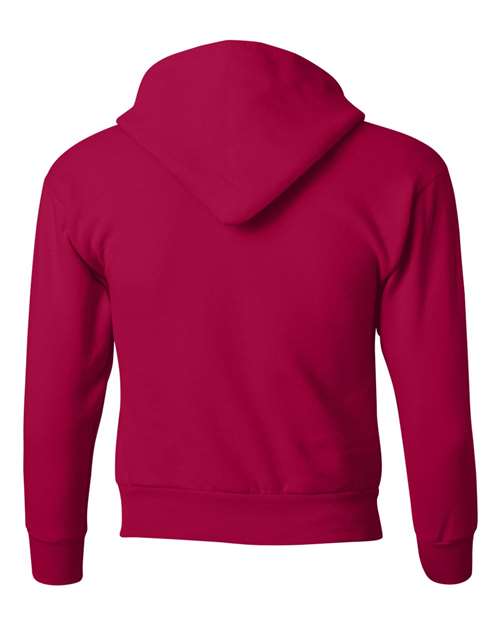 Hanes P473 Youth EcoSmart® Hooded Sweatshirt - Deep Red - back