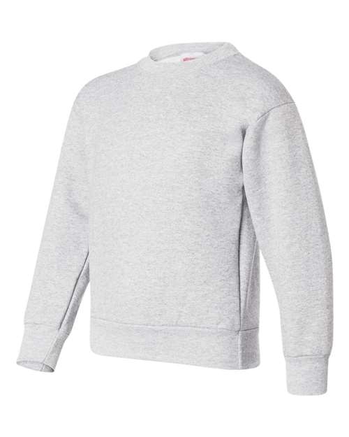 Hanes P360 Youth EcoSmart® Crewneck Sweatshirt - Ash - side