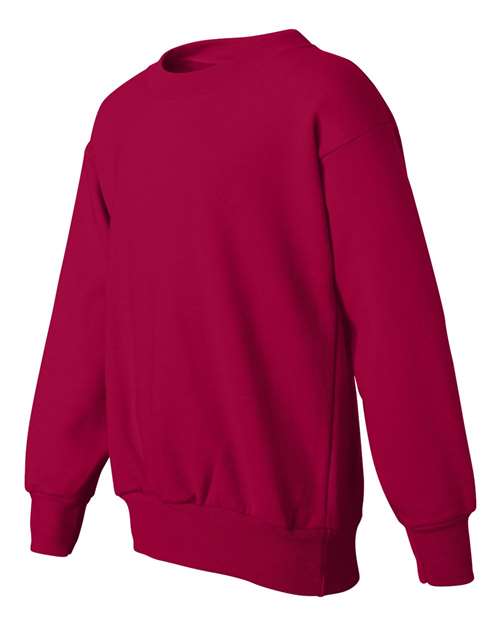 Hanes P360 Youth EcoSmart® Crewneck Sweatshirt - Deep Red - side