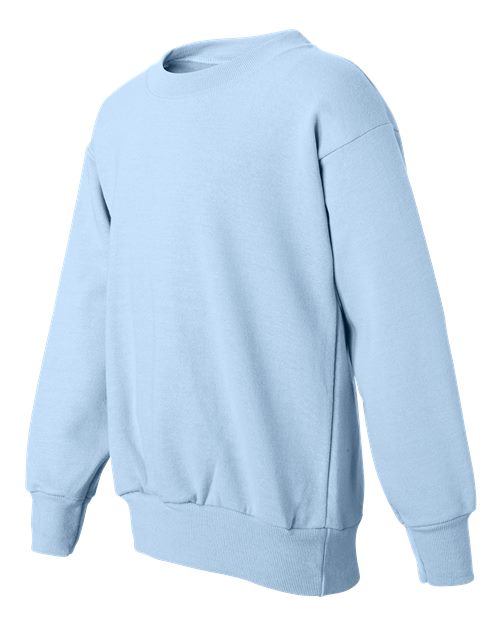 Hanes P360 Youth EcoSmart® Crewneck Sweatshirt - Light Blue - side
