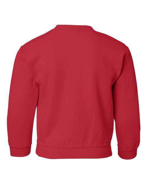 Gildan 18000B Youth Heavy Blend™ Crewneck Sweatshirt - Red - back