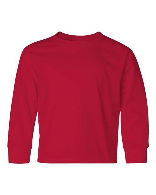 JERZEES 29BLR Youth Dri-Power® Long Sleeve 50/50 T-Shirt - True Red - front