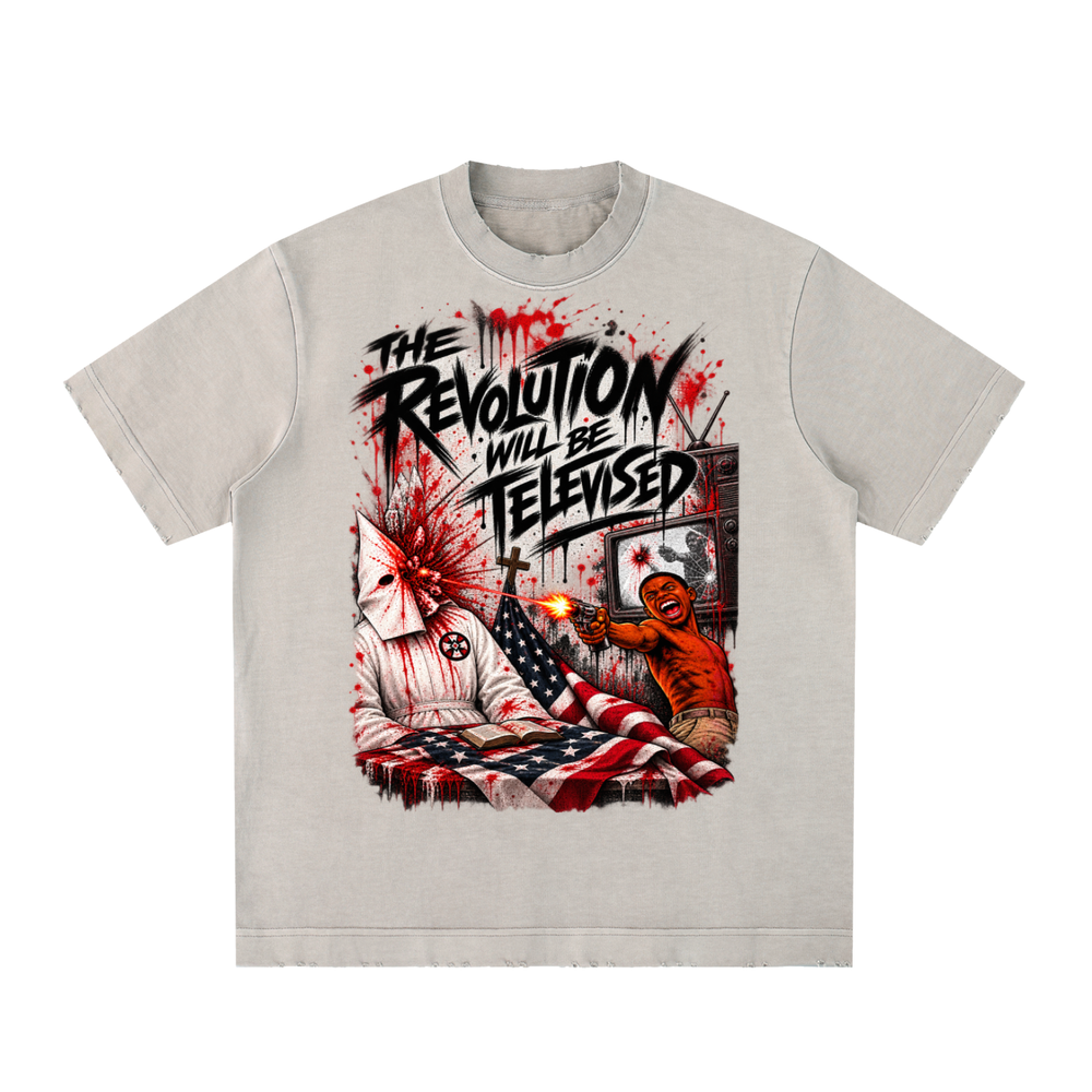 Heavyweight Vintage Washed Frayed T-Shirt product image 3