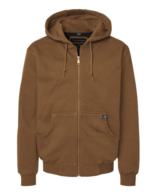 DRI DUCK 7033 Men's Crossfire Heavyweight Power Fleece Hooded Jacket with Thermal Lining - Saddle - front