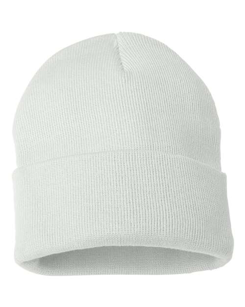 Sportsman SP12 12" Solid Cuffed Beanie - White - back