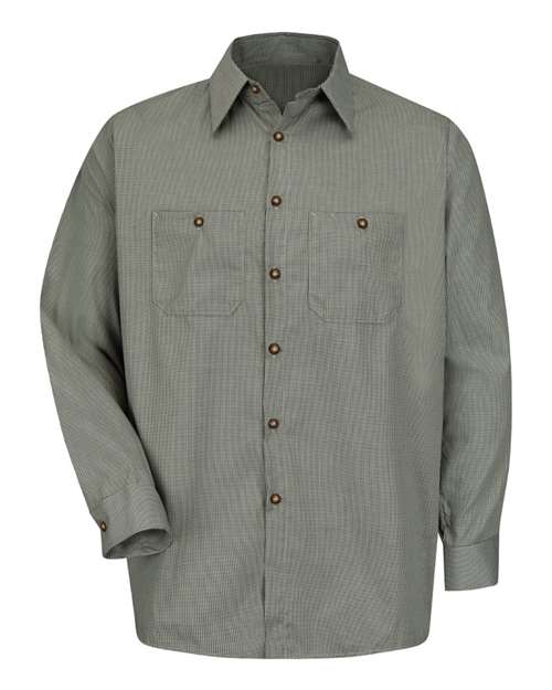 Red Kap SP10 Men's Premium Long Sleeve Work Shirt - HK-Hunter Green/ Khaki - front