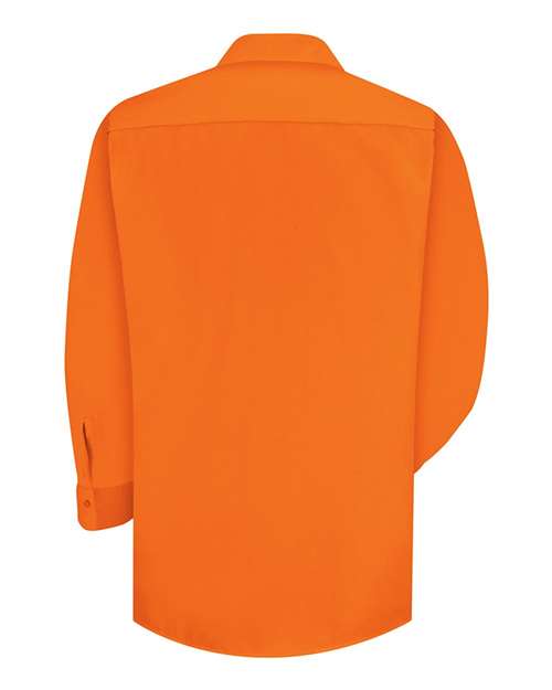 Red Kap SS14 Men's Enhanced Visibility Long Sleeve Work Shirt - For. Orange - back
